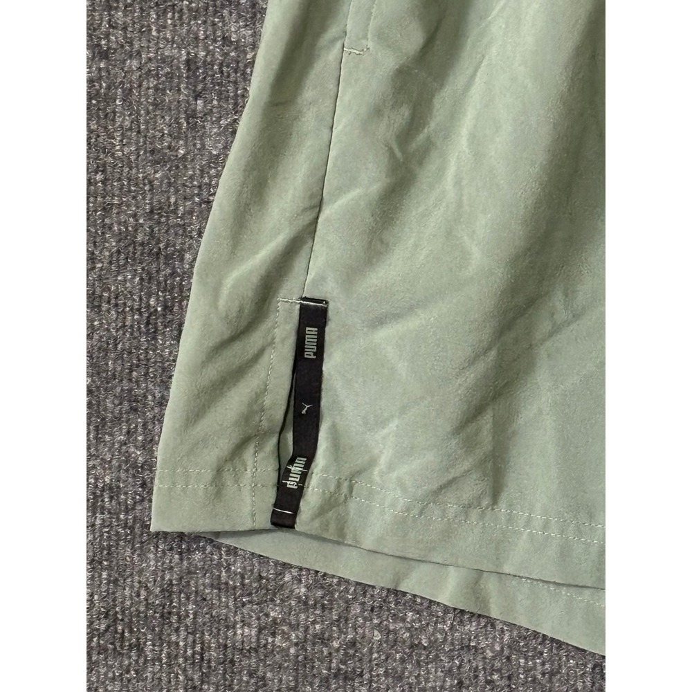 Puma Mens Sage Green Athletic Training Shorts Small Elastic Waist 7 Inch Inseam - Picture 3 of 7